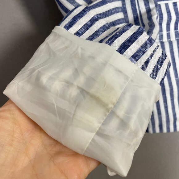 J. Crew Schoolboy Blazer Striped Blue White Linen Sz 2 Women Professional Preppy - Picture 9 of 16